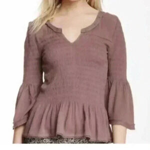 Free People Sugar Magnolia Smocked Blouse Size Xs